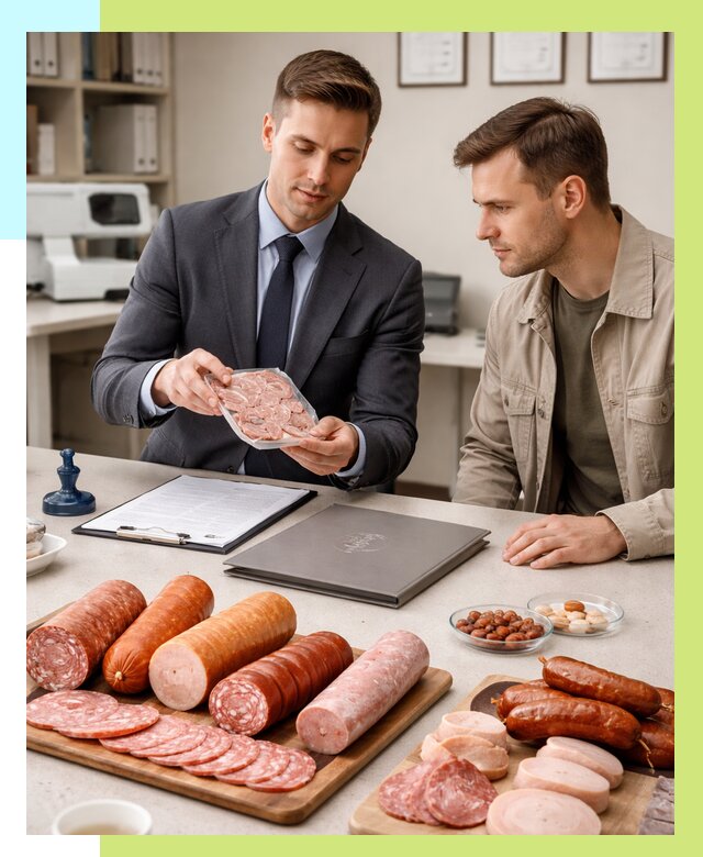 Сертификация колбасных изделий в Воркуте от 7711 р. | Алешин-Врк