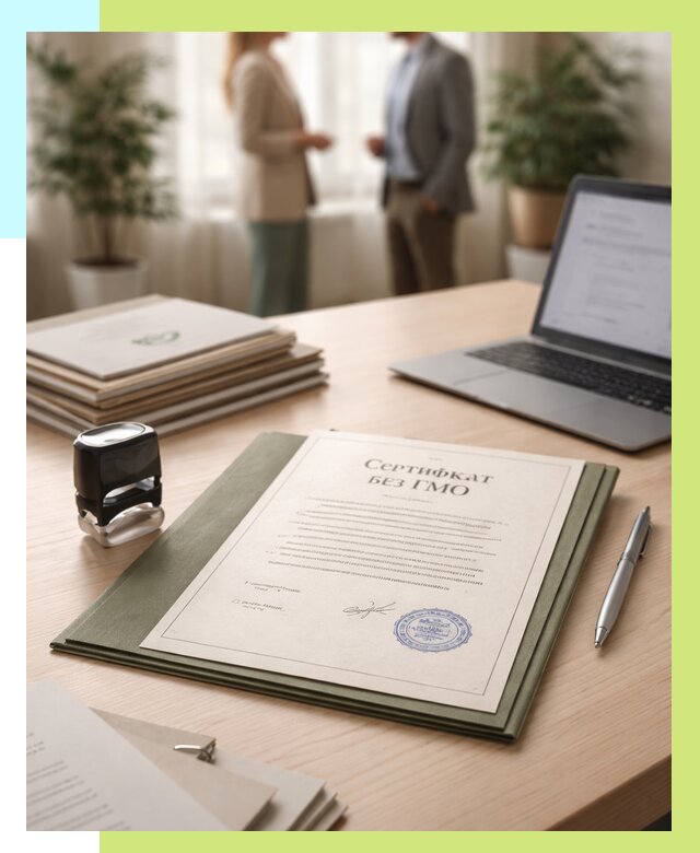 Сертификат без ГМО в Воркуте от 7711 р. оформить срочно Алешин-Врк